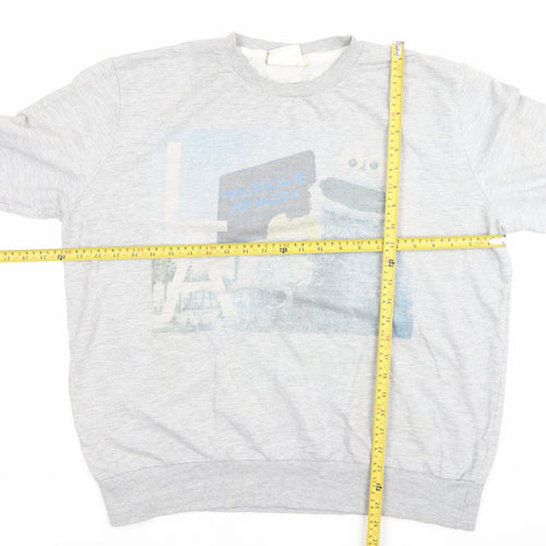 Sesame Street Men’s Grey 2XL Pullover Sweatshirt Cookie Monster