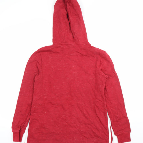 Adidas Womens Red XS Pullover Hoodie Sweatshirt Logo Cotton Blend