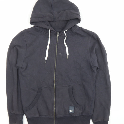 Charles Wilson Men's Black Small Full Zip Hoodie Regular Fit