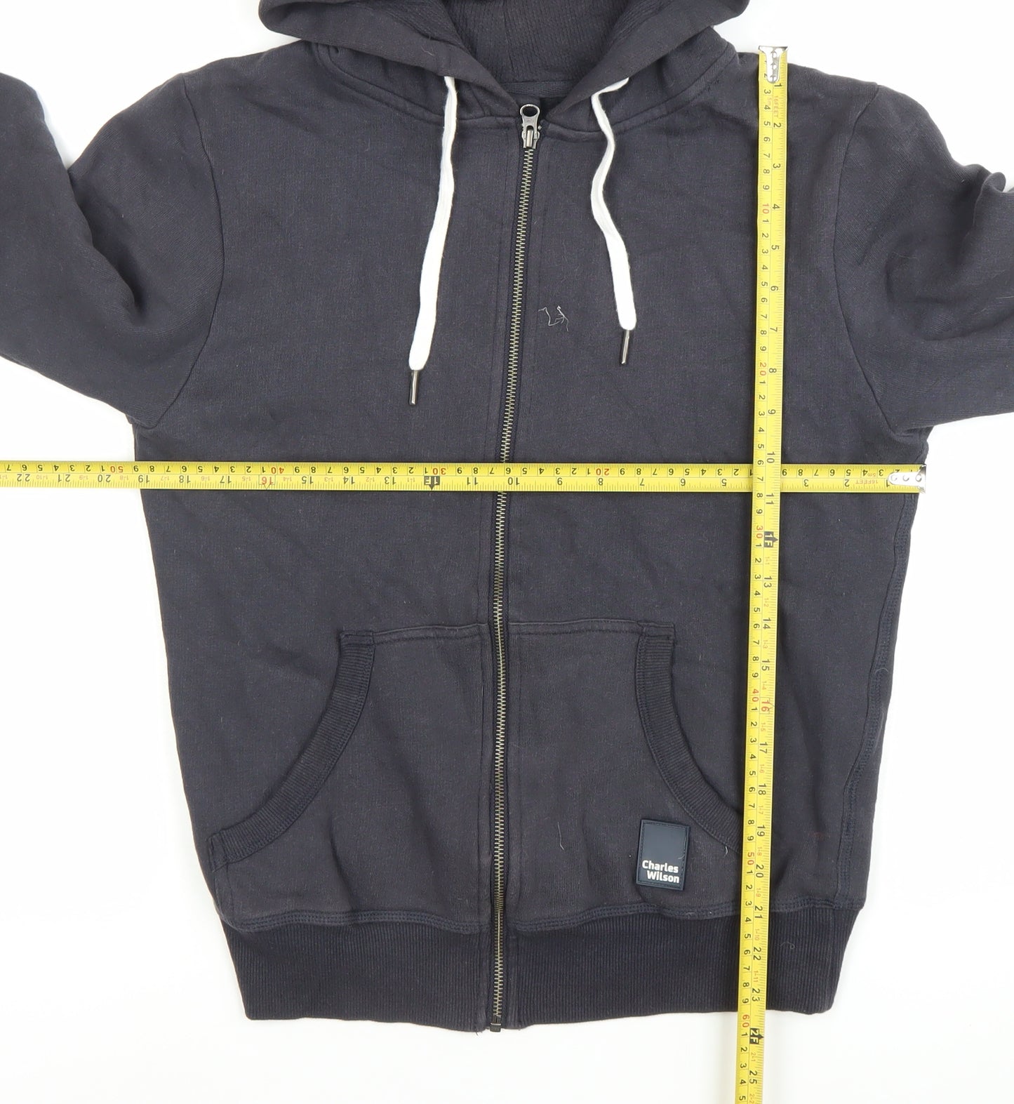 Charles Wilson Men's Black Small Full Zip Hoodie Regular Fit