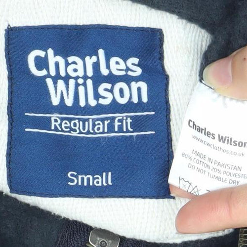Charles Wilson Men's Black Small Full Zip Hoodie Regular Fit