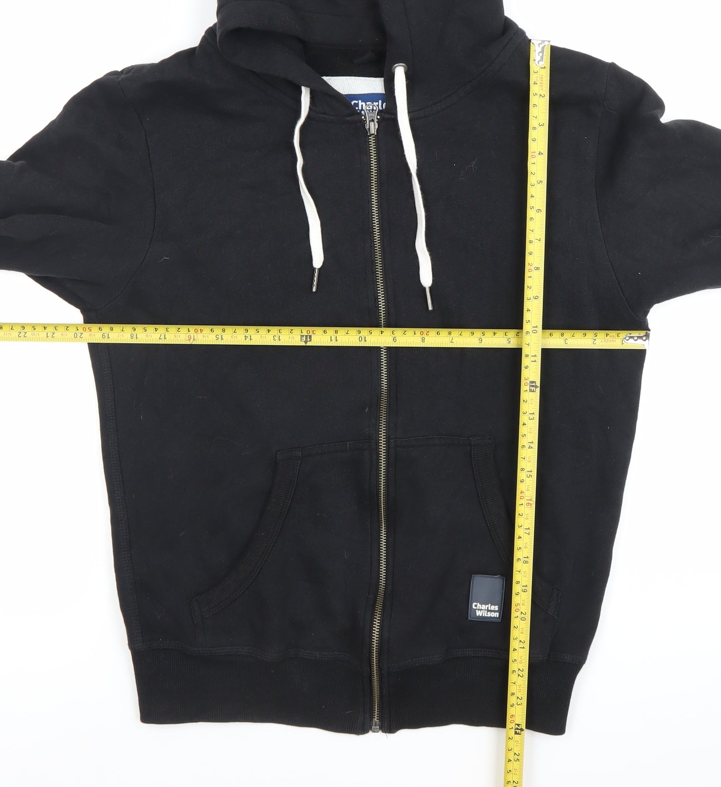 Charles Wilson Men’s Black Small Full Zip Hoodie Regular Fit