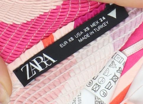 Zara Women’s Multicoloured Halter Cropped Tank Top Size 6 Retro 70s