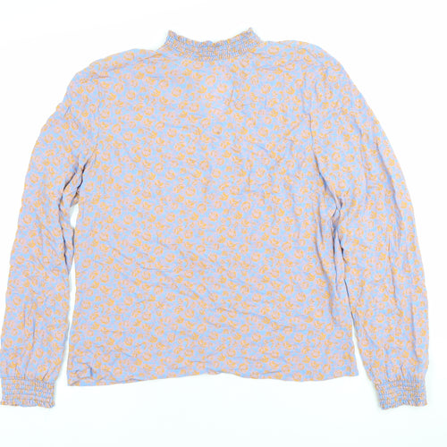 Vila Women’s Blue Floral Long Sleeve Tunic Blouse Size L
