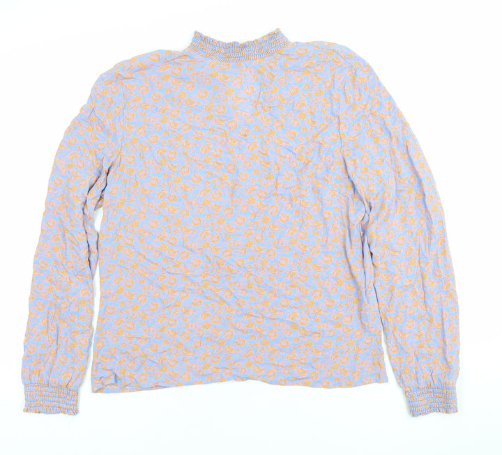 Vila Women’s Blue Floral Long Sleeve Tunic Blouse Size L