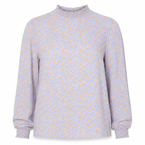 Vila Women’s Blue Floral Long Sleeve Tunic Blouse Size L