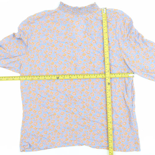 Vila Women’s Blue Floral Long Sleeve Tunic Blouse Size L