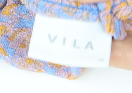 Vila Women’s Blue Floral Long Sleeve Tunic Blouse Size L