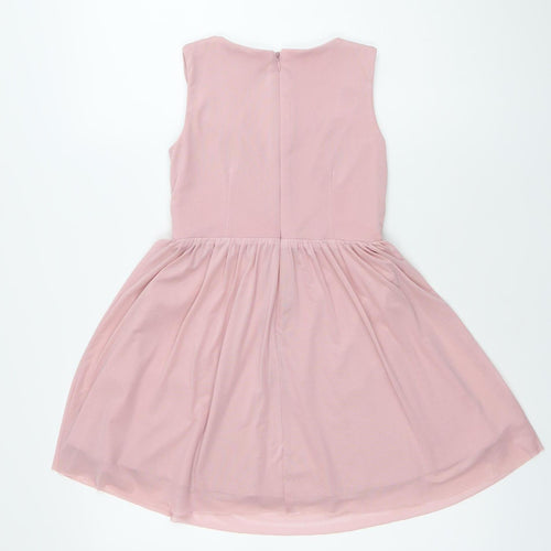 Lipsy London Girls Pink Sleeveless Fit & Flare Party Dress Age 7 Years