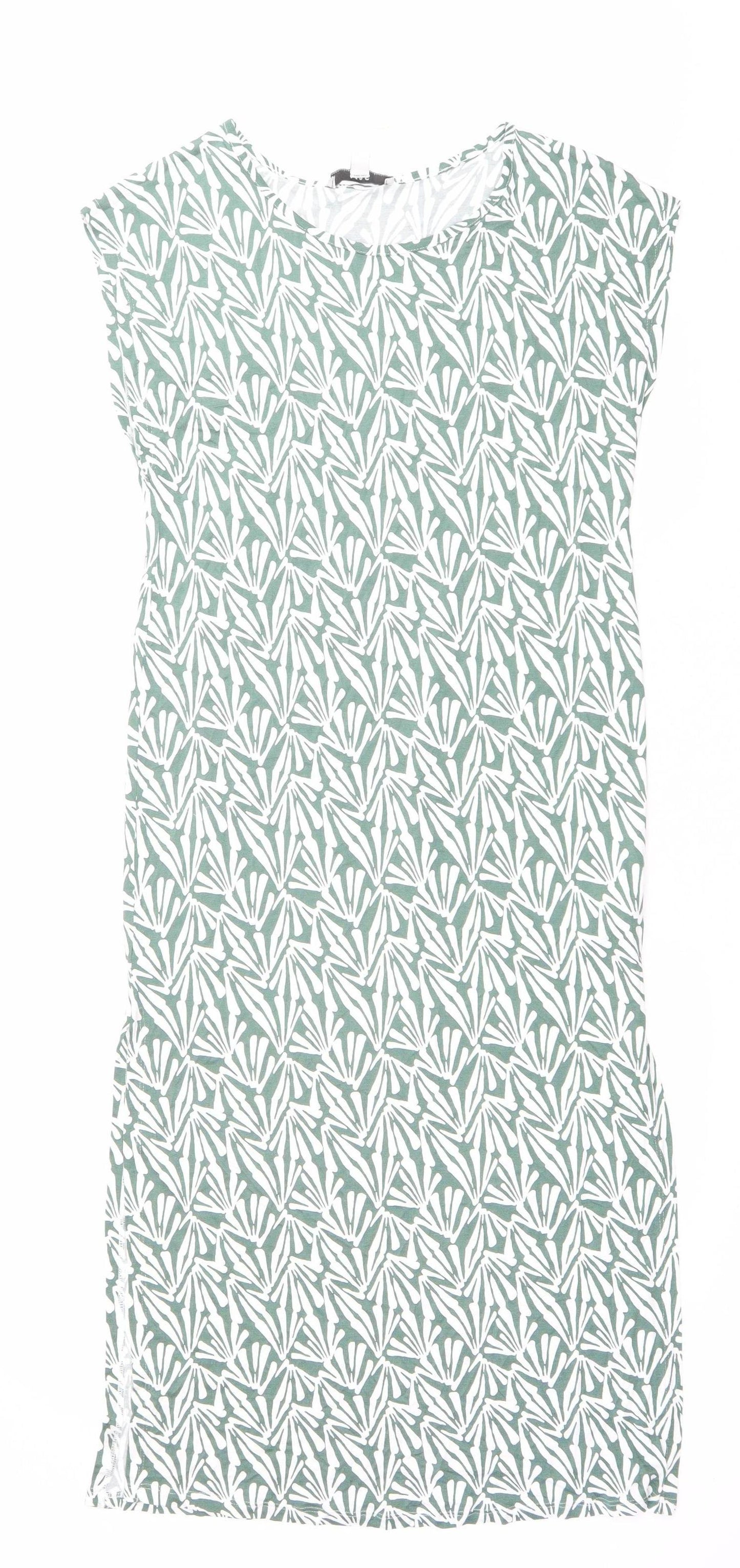 Marks and Spencer Women’s Green Floral Sleeveless Shift Dress Size S