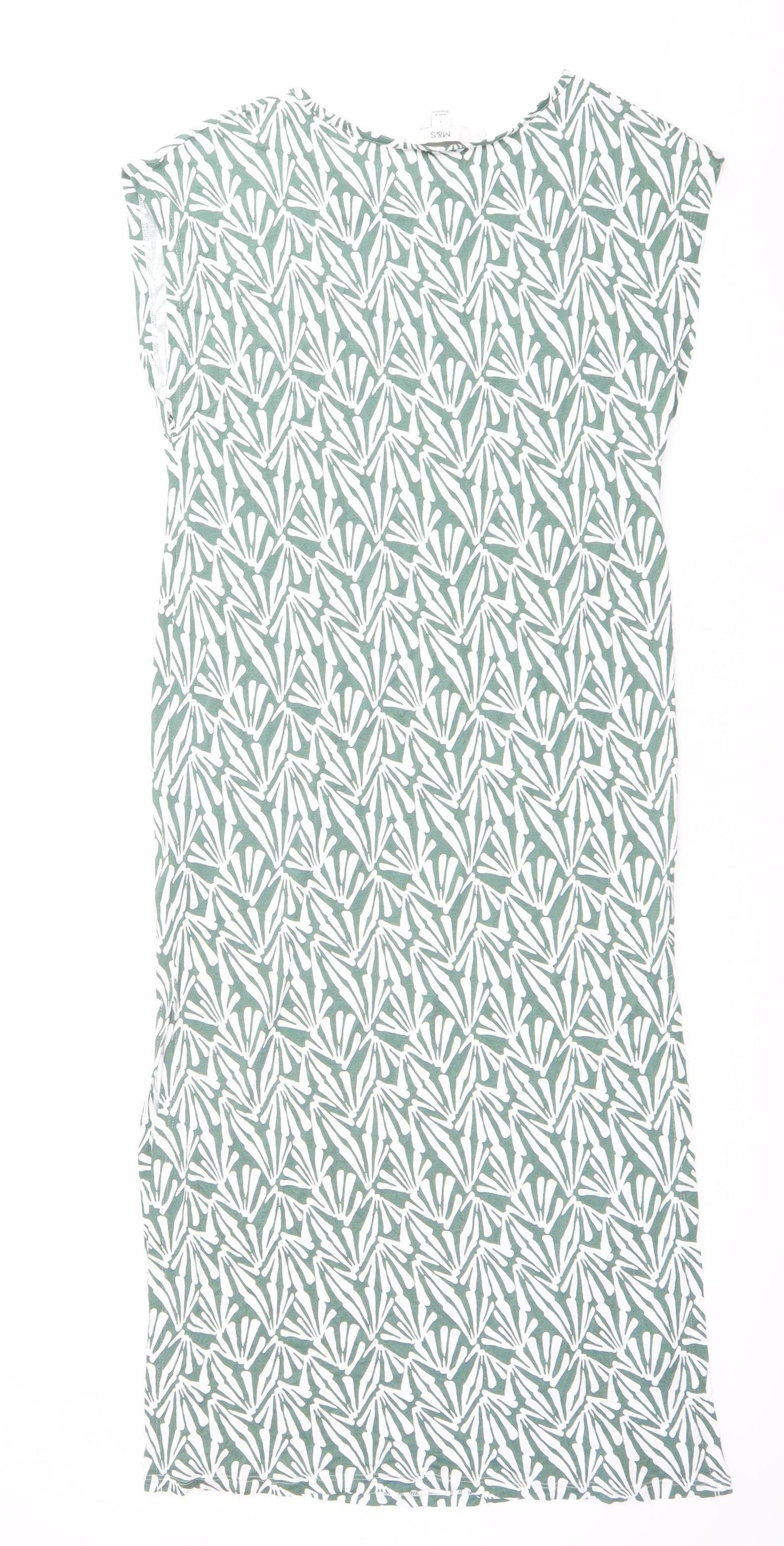 Marks and Spencer Women’s Green Floral Sleeveless Shift Dress Size S
