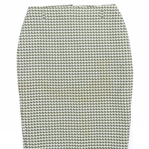 Topshop Women’s Green Geometric Pencil Skirt Size 12 Workwear