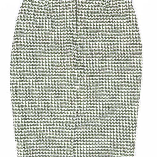 Topshop Women’s Green Geometric Pencil Skirt Size 12 Workwear