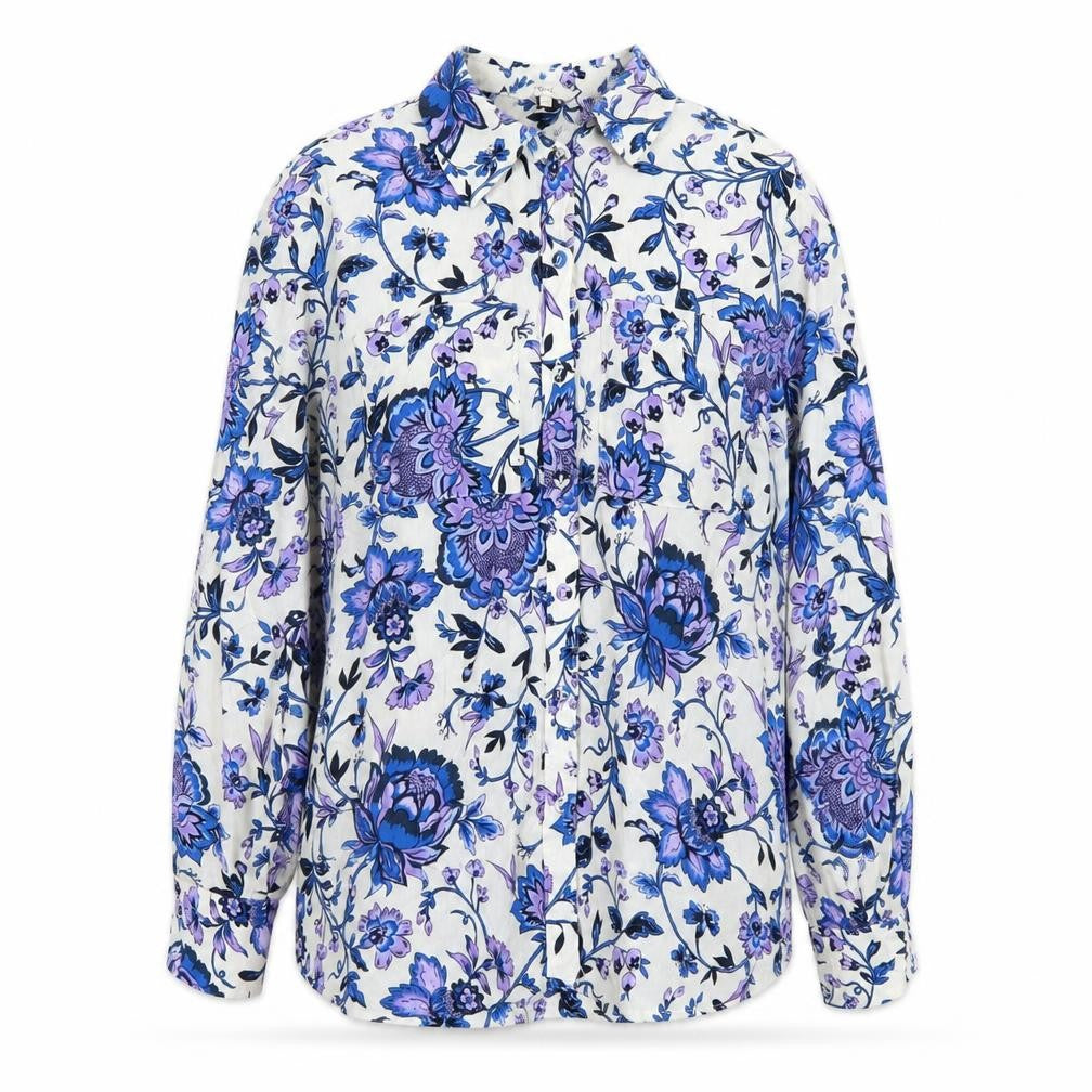Next Women’s Multicoloured Floral Viscose Blouse UK 12 Long Sleeve