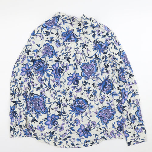 Next Women’s Multicoloured Floral Viscose Blouse UK 12 Long Sleeve