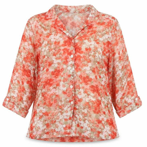 Cathy Daniels Womens Multicoloured Floral Blouse M Lightweight 3/4 Sleeve