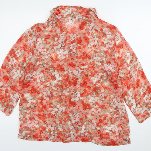 Cathy Daniels Womens Multicoloured Floral Blouse M Lightweight 3/4 Sleeve