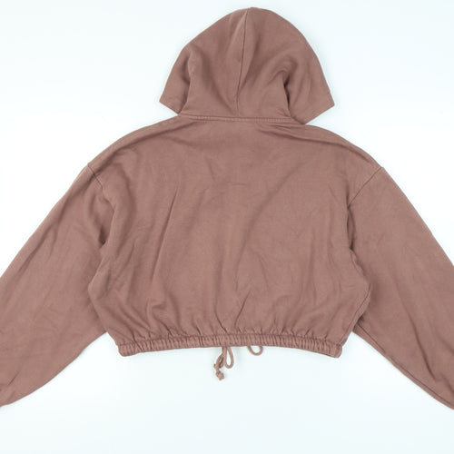 Weekday Women Brown Full Zip Hoodie Size S Cotton Blend Casual