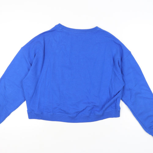 River Island Women’s Blue Relaxed Sweatshirt UK M Cotton Blend