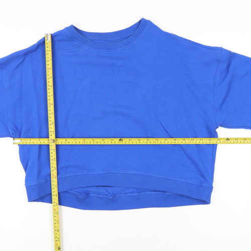 River Island Women’s Blue Relaxed Sweatshirt UK M Cotton Blend