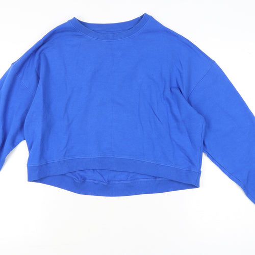 River Island Women’s Blue Relaxed Sweatshirt UK M Cotton Blend