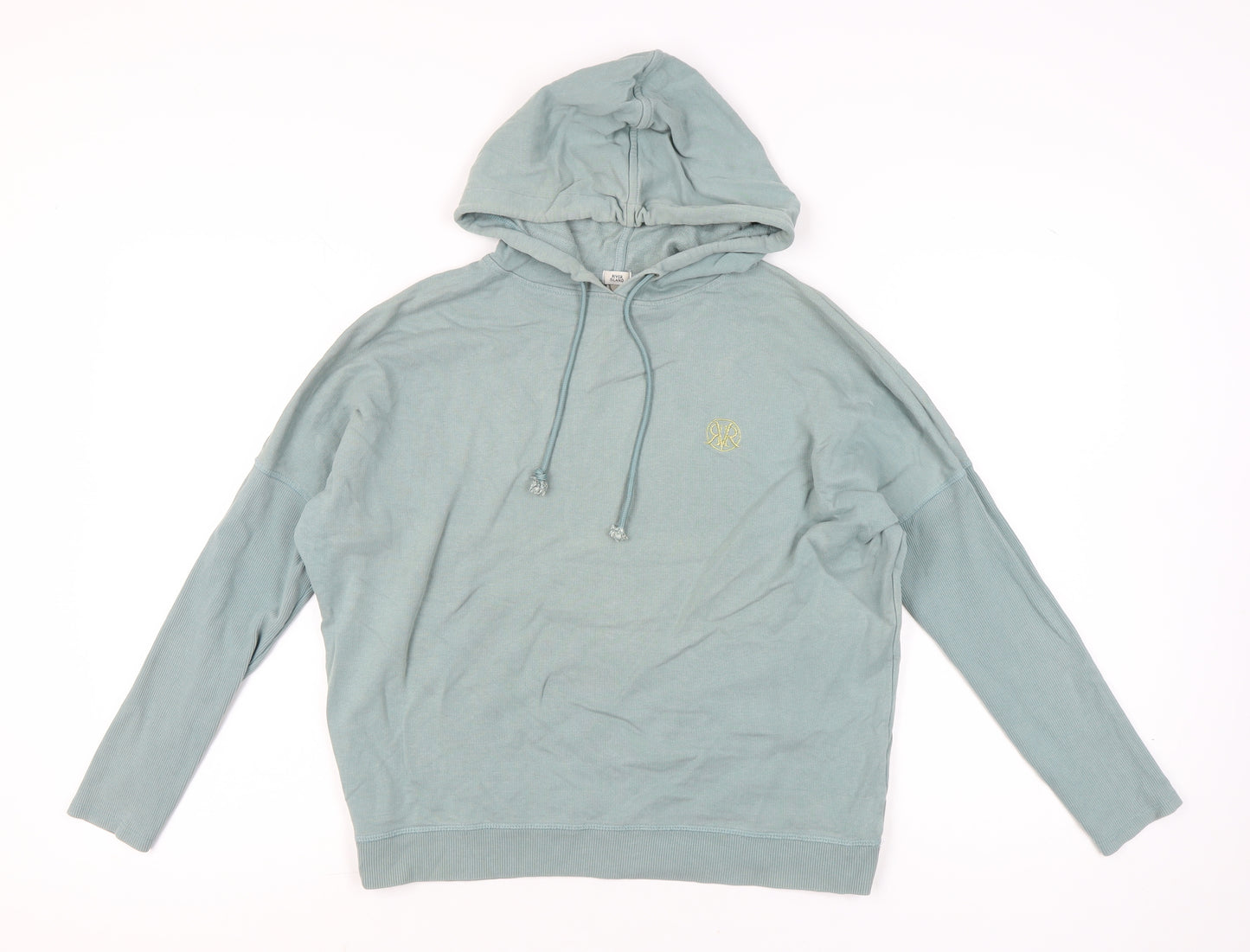 River Island Women’s Green Hoodie Small Pullover Cotton Casual