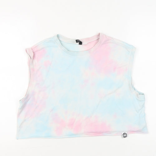 H&M Divided Womens Multicoloured Tie-Dye Cropped Tank Top Size L