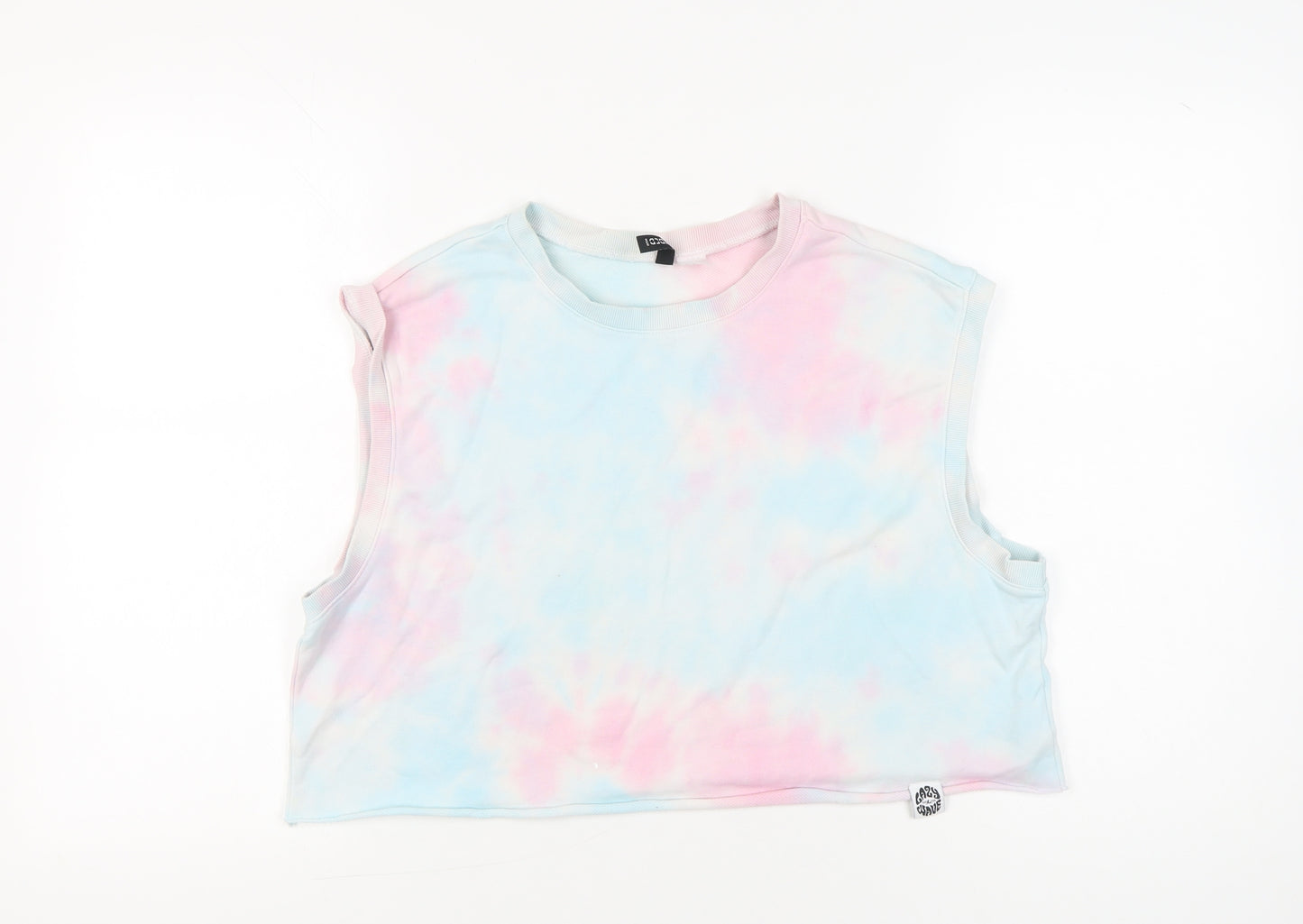 H&M Divided Womens Multicoloured Tie-Dye Cropped Tank Top Size L