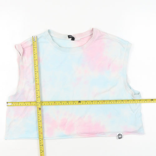 H&M Divided Womens Multicoloured Tie-Dye Cropped Tank Top Size L
