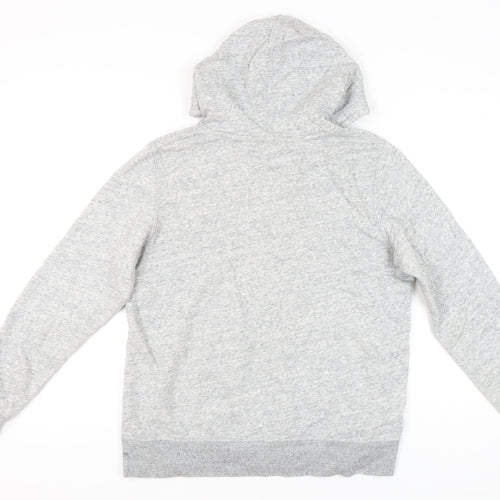 H&M Womens Grey Hoodie Sweatshirt L Graphic Print Pullover