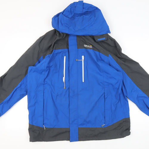 Regatta Men’s Blue XL Waterproof Hooded Outdoor Rain Jacket