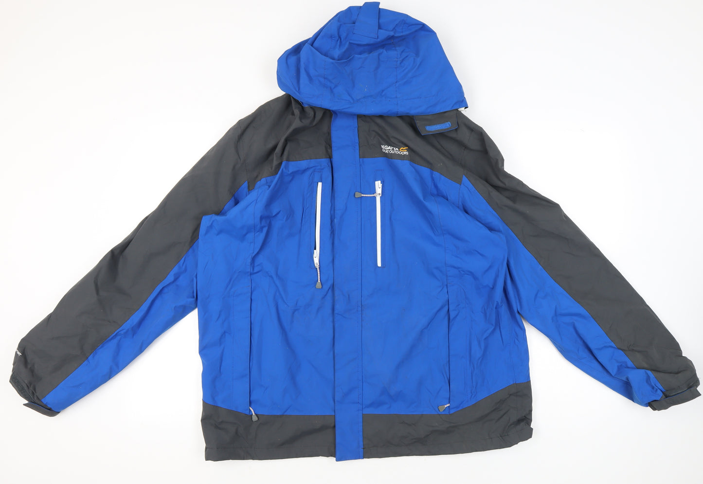 Regatta Men’s Blue XL Waterproof Hooded Outdoor Rain Jacket