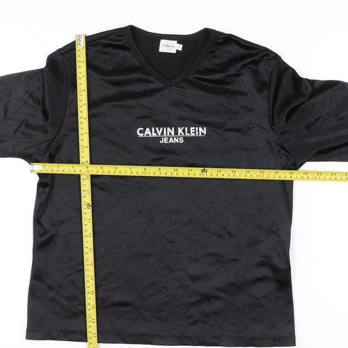 Calvin Klein Women’s Black Long Sleeve V-Neck T-Shirt L