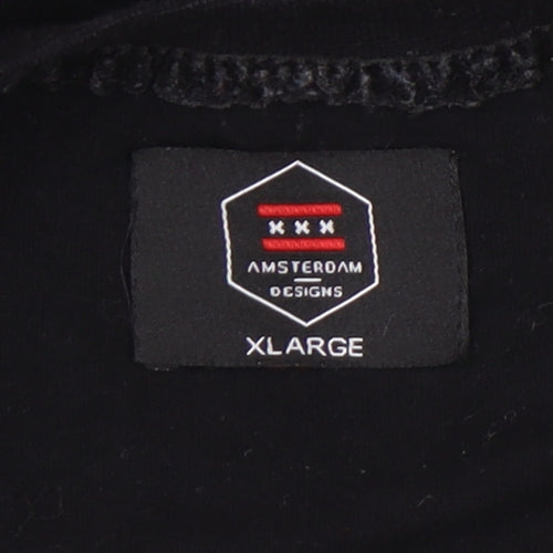 Amsterdam Designs Men's Black XL Graphic Print Funny T-Shirt
