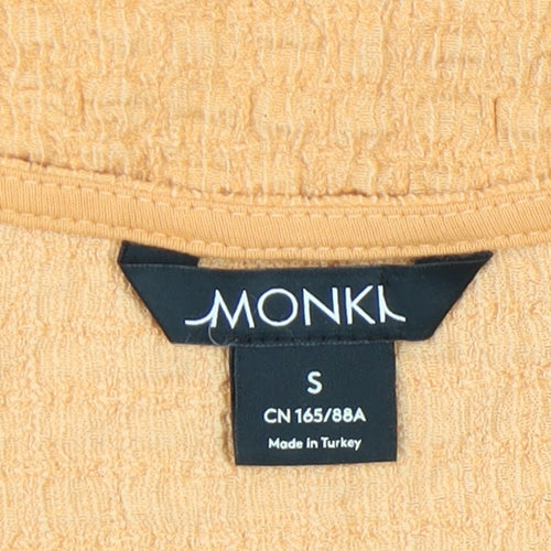 Monki Women’s Orange Wrap Puff Sleeve Blouse Top Size S
