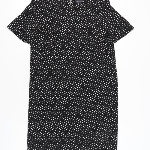 Marks and Spencer Women’s Black Polka Dot Shift Dress Size 10