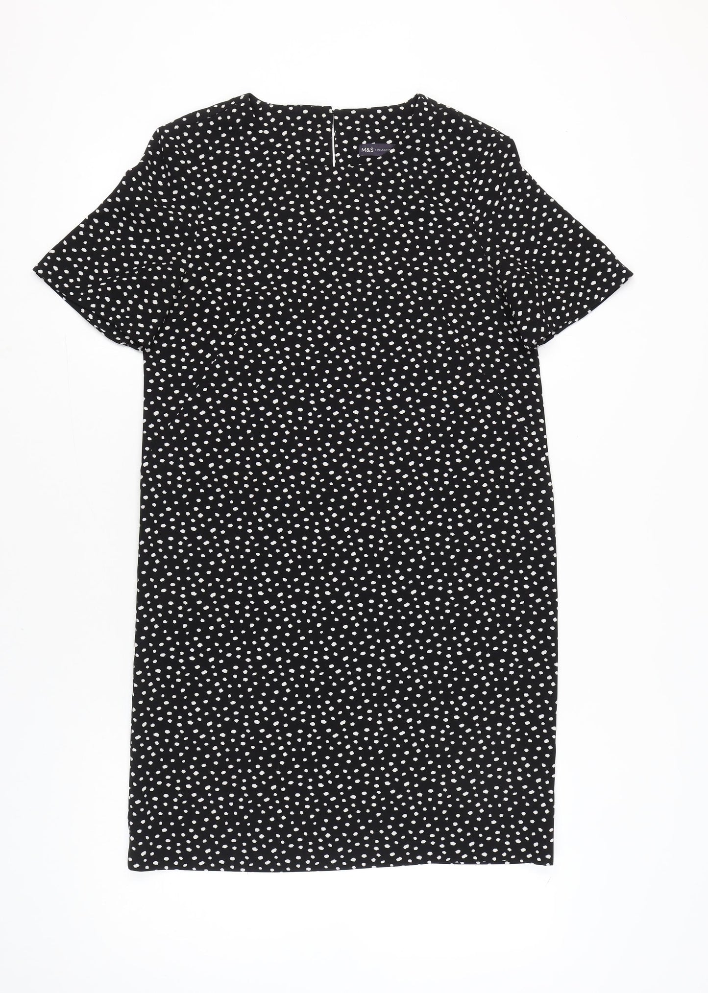 Marks and Spencer Women’s Black Polka Dot Shift Dress Size 10