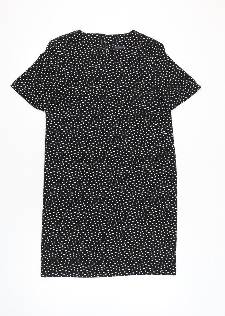 Marks and Spencer Women’s Black Polka Dot Shift Dress Size 10