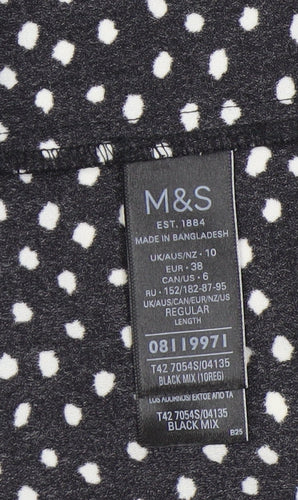 Marks and Spencer Women’s Black Polka Dot Shift Dress Size 10