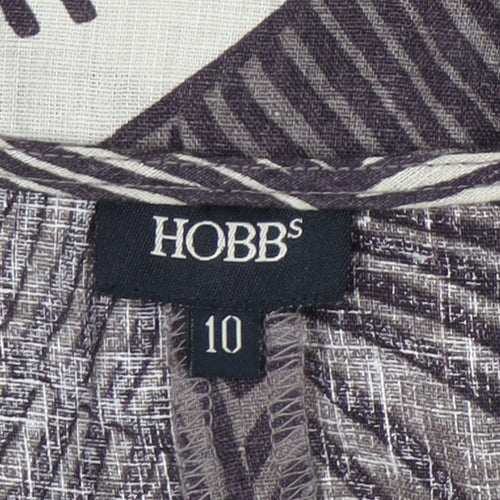 Hobbs Womens Brown Beige Linen Wrap Dress Size 10 Knee Length