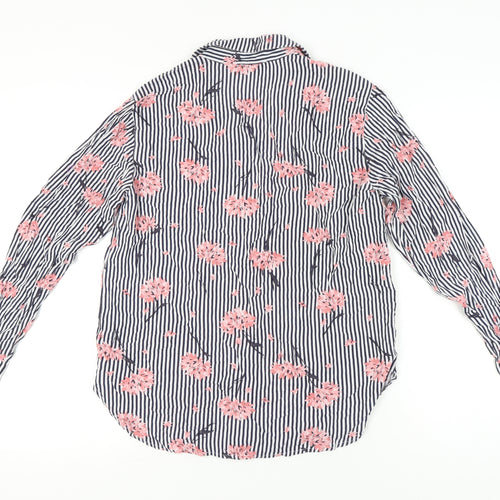 Warehouse Women’s Multicoloured Floral Stripe Button-Up Shirt UK 12