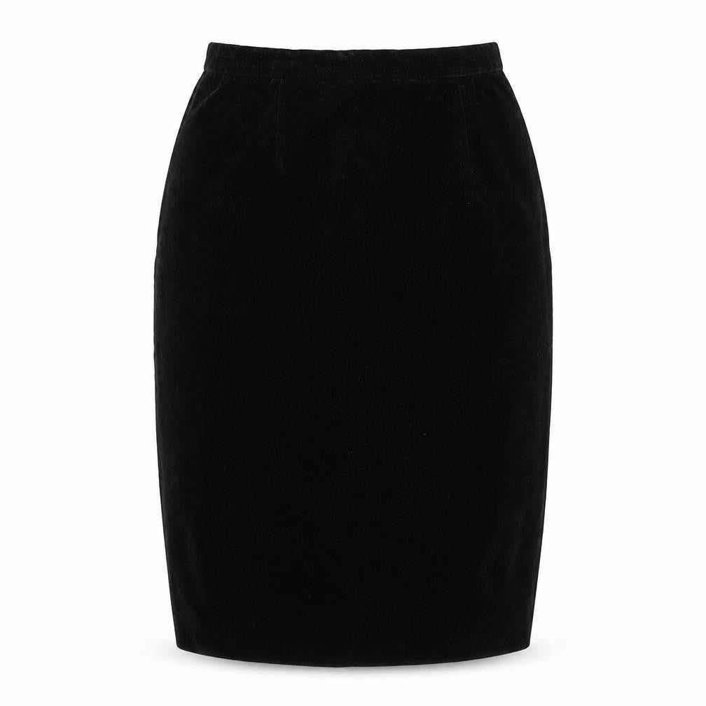 STINA Creation Women’s Black Velvet Pencil Skirt Size 6 Vintage