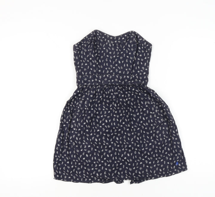 Jack Wills Womens Blue Paisley Strapless Cotton Dress UK 8