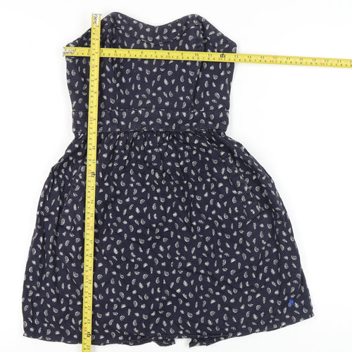 Jack Wills Womens Blue Paisley Strapless Cotton Dress UK 8