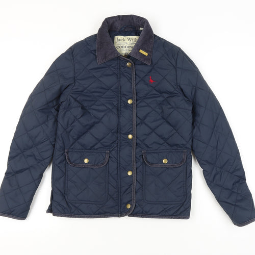 Jack Wills Womens Blue Quilted Casual Jacket Coat UK 8