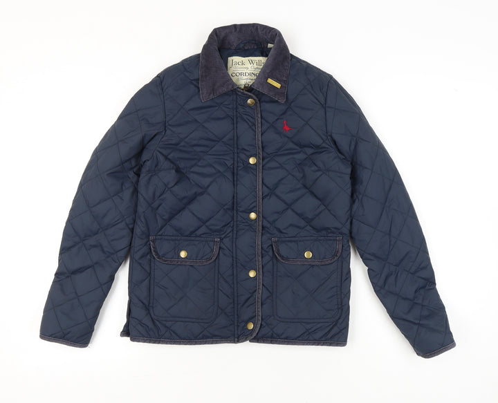 Jack Wills Womens Blue Quilted Casual Jacket Coat UK 8