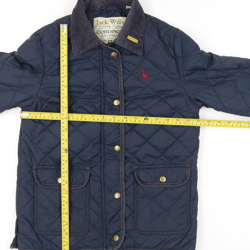 Jack Wills Womens Blue Quilted Casual Jacket Coat UK 8