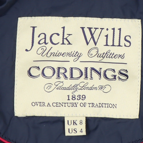 Jack Wills Womens Blue Quilted Casual Jacket Coat UK 8