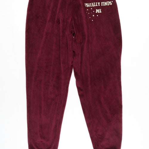 Harry Potter Women’s Red Velour Embroidered Pyjama Pants Size 10-12