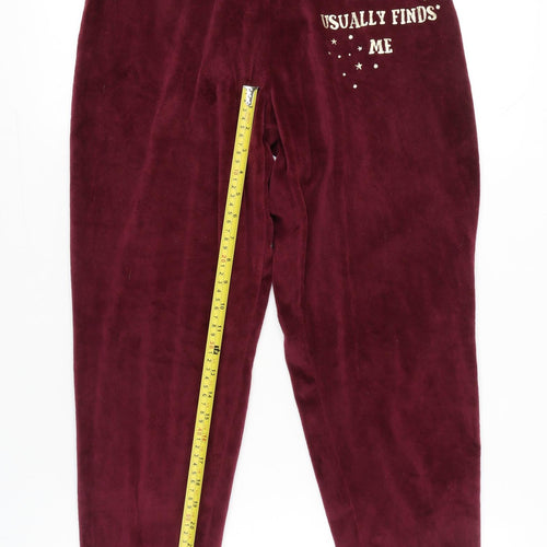 Harry Potter Women’s Red Velour Embroidered Pyjama Pants Size 10-12